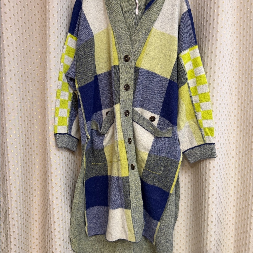 Free People South Bend Plaid Cardigan